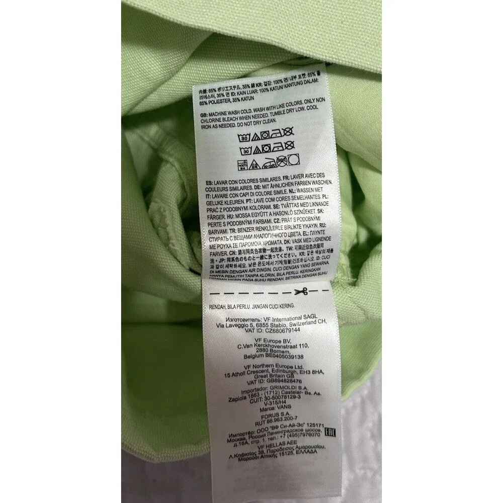 NWT Vans Barnes Canvas Shorts Lime Green High Rise Pleated Skater Boho 28